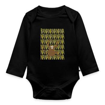 Gorilla animal - Organic Longsleeve Baby Bodysuit - black - Front