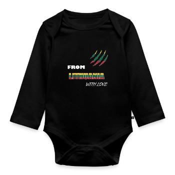 Lituanie Europe - Body Bébé bio manches longues - noir - Devant