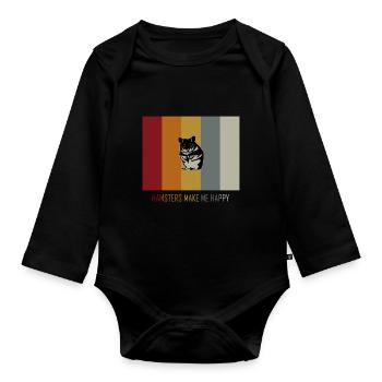 Hamster - Baby Bio-Langarm-Body - Schwarz - Vorne