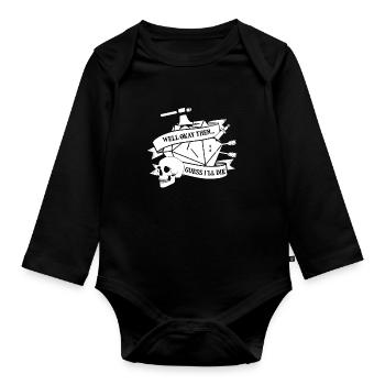 Gamer RPG Dungeon Cube Tabletop Cadeau amusant - Body Bébé bio manches longues - noir - Devant