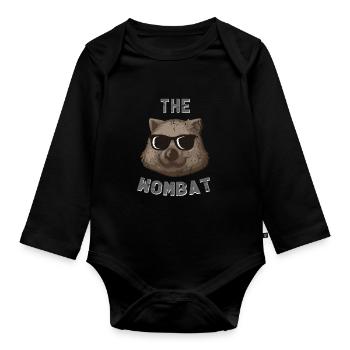 wombat - Organic Longsleeve Baby Bodysuit - black - Front