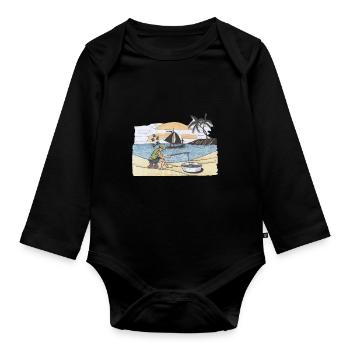Pêche pêcheur passe-temps pêche pêche sportive - Body Bébé bio manches longues - noir - Devant