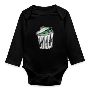 Drôle de dessin animé dessin animé ordures monster cookies - Body Bébé bio manches longues - noir - Devant