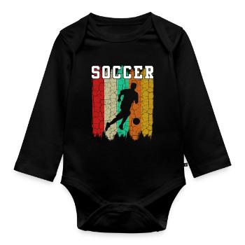 football - Body Bébé bio manches longues - noir - Devant