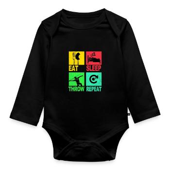 Javelin ThrowIng Ancient Greece Athlete Spear - Organic Longsleeve Baby Bodysuit - black - Front