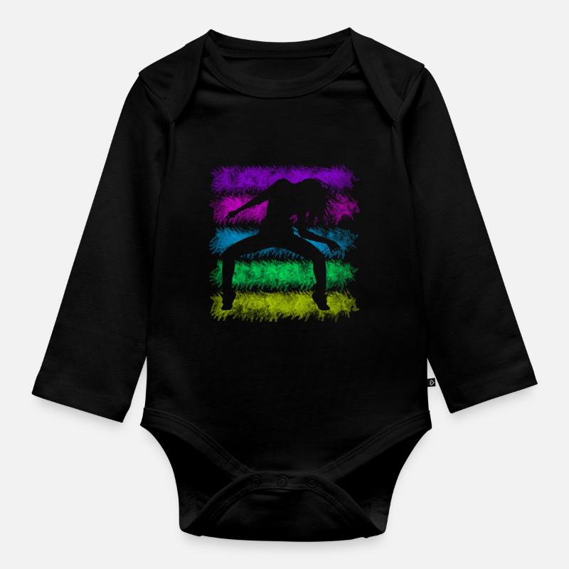 Break Dance - Baby Bio-Langarm-Body - Schwarz