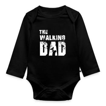 The Walking Dad - Baby Bio-Langarm-Body - Schwarz - Vorne
