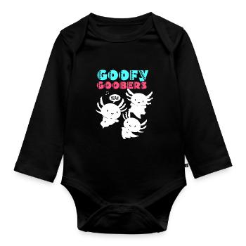 Axolotl Reptile Salamander Aquarium Kawaii Lurch - Baby Bio-Langarm-Body - Schwarz - Vorne