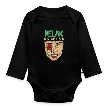 Make-Up Artist Schminken Make Up Spruch - Baby Bio-Langarm-Body - Schwarz - Vorne