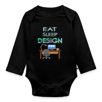 Designer - Artiste - Design - Body Bébé bio manches longues - noir - Devant