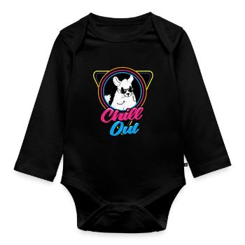 Chinchilla - Organic Longsleeve Baby Bodysuit - black - Front