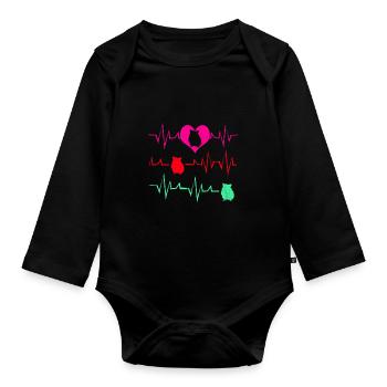 Chinchilla - Organic Longsleeve Baby Bodysuit - black - Front
