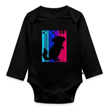Chinchilla - Organic Longsleeve Baby Bodysuit - black - Front