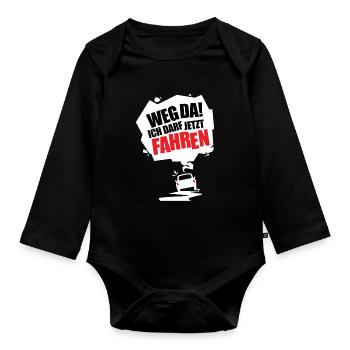 Fahranfänger Geschenk Tshirt - Baby Bio-Langarm-Body - Schwarz - Vorne