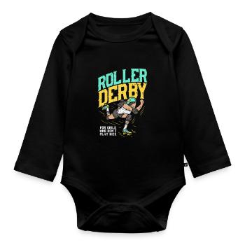 Rollerskating Derby Geschenk Rollschuh Sport retro - Baby Bio-Langarm-Body - Schwarz - Vorne