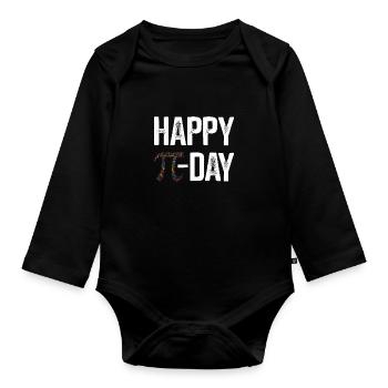 Mathématiques nombre Pi cercle école de chemise cadeau - Body Bébé bio manches longues - noir - Devant