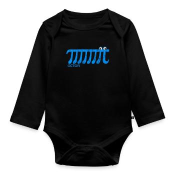 Octopi, Pi, Mathe, Mathématiques, Humour - Body Bébé bio manches longues - noir - Devant