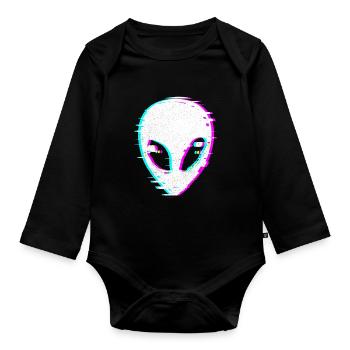 Aliens - Organic Longsleeve Baby Bodysuit - black - Front