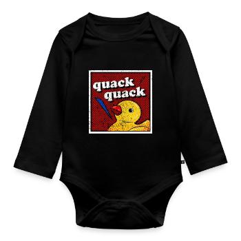 Ente Teich Enten schwimmen auf dem See - Baby Bio-Langarm-Body - Schwarz - Vorne