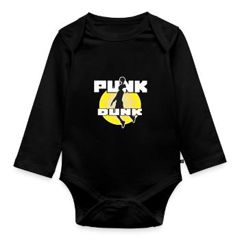 Basketball Player Sport Dunk - Organic Longsleeve Baby Bodysuit - black - Front