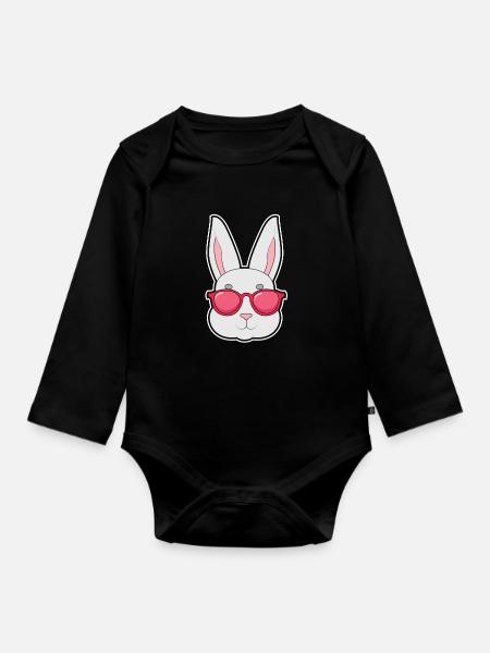 Hase Hase Hase Hase - Baby Bio-Langarm-Body - Schwarz