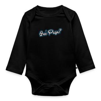 Que Pasa ? Phrase espagnole Espagne - Body Bébé bio manches longues - noir - Devant