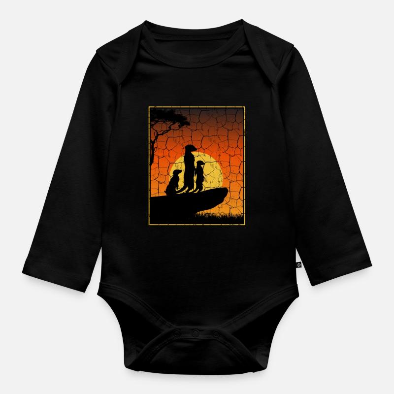 Erdmännchen - Baby Bio-Langarm-Body - Schwarz