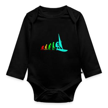 Windsurfing - Organic Longsleeve Baby Bodysuit - black - Front