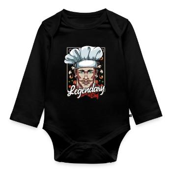 Chefkoch - Baby Bio-Langarm-Body - Schwarz - Vorne
