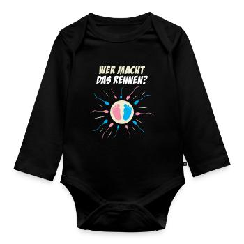 Party Grossesse cadeau parents La course - Body Bébé bio manches longues - noir - Devant