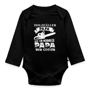 Bûcheron papa comme un papa normal juste plus cool - Body Bébé bio manches longues - noir - Devant