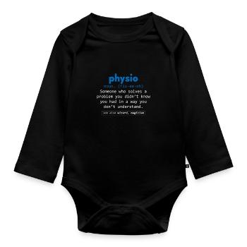 Physiotherapie Physiotherapeut Definition Geschenk - Baby Bio-Langarm-Body - Schwarz - Vorne