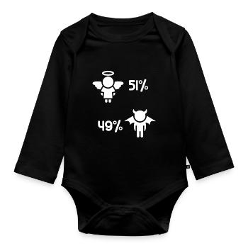 Angels and Demons - Funny saying - Organic Longsleeve Baby Bodysuit - black - Front