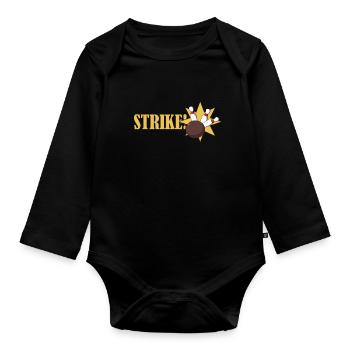 Bowling Strike T-Shirt - Body Bébé bio manches longues - noir - Devant