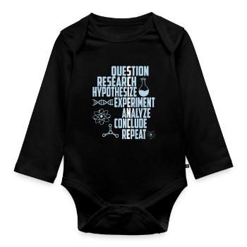 Science - Science Physics Biology Nerd Geek - Organic Longsleeve Baby Bodysuit - black - Front