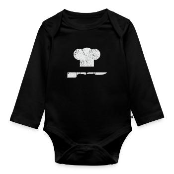 Cook cook cooking - Organic Longsleeve Baby Bodysuit - black - Front