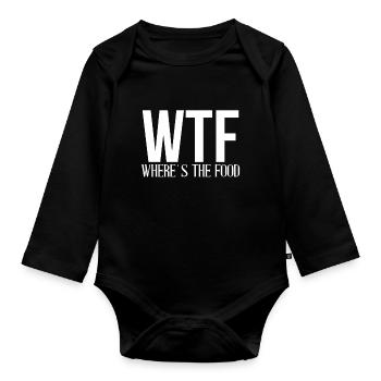 eat - Organic Longsleeve Baby Bodysuit - black - Front