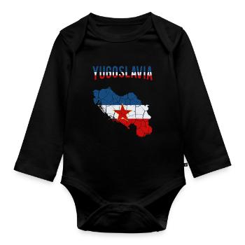 Jugoslawien - Baby Bio-Langarm-Body - Schwarz - Vorne