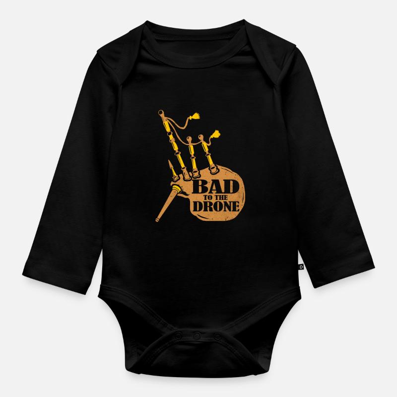 Dudelsack - Baby Bio-Langarm-Body - Schwarz
