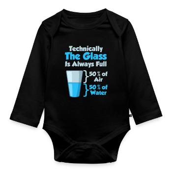 Chemie Shirt Chemiker Labor Nerd Chemisch Geschenk - Baby Bio-Langarm-Body - Schwarz - Vorne