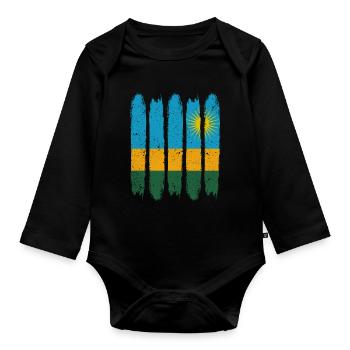 Ruanda - Baby Bio-Langarm-Body - Schwarz - Vorne