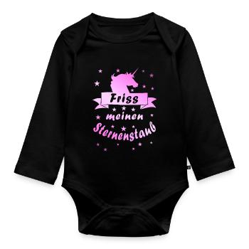 Mange ma poussière d’étoile - Body Bébé bio manches longues - noir - Devant