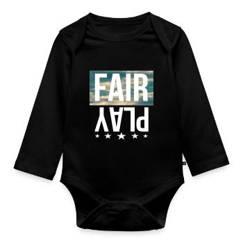Fair play - Body Bébé bio manches longues - noir - Devant