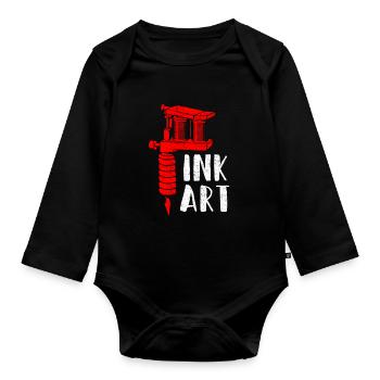 Tattoo Kunst Tattoo Studio - Baby Bio-Langarm-Body - Schwarz - Vorne