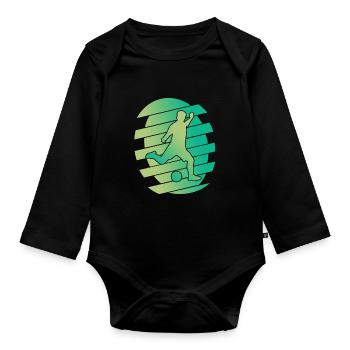 Résumé de joueur de football vert - Body Bébé bio manches longues - noir - Devant