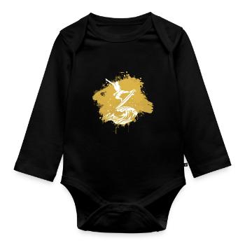 Surfen Surfer Surf Graffiti - Baby Bio-Langarm-Body - Schwarz - Vorne