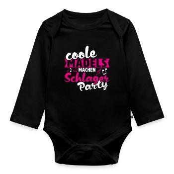 Schlagerparty Schlager - Organic Longsleeve Baby Bodysuit - black - Front