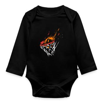 Basket-ball - Body Bébé bio manches longues - noir - Devant
