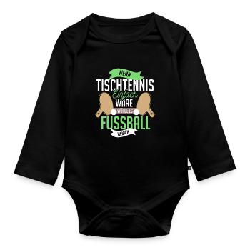 table tennis - Organic Longsleeve Baby Bodysuit - black - Front