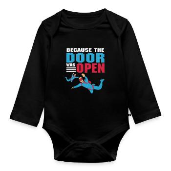 Parachuting - Organic Longsleeve Baby Bodysuit - black - Front